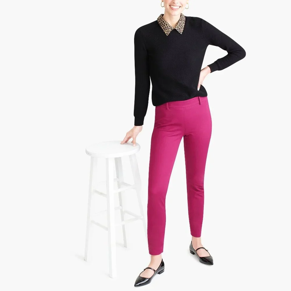 NWT Womens Size 8 8x26 J. Crew Berry Winnie Ankle Pant in Stretch Cotton NEW